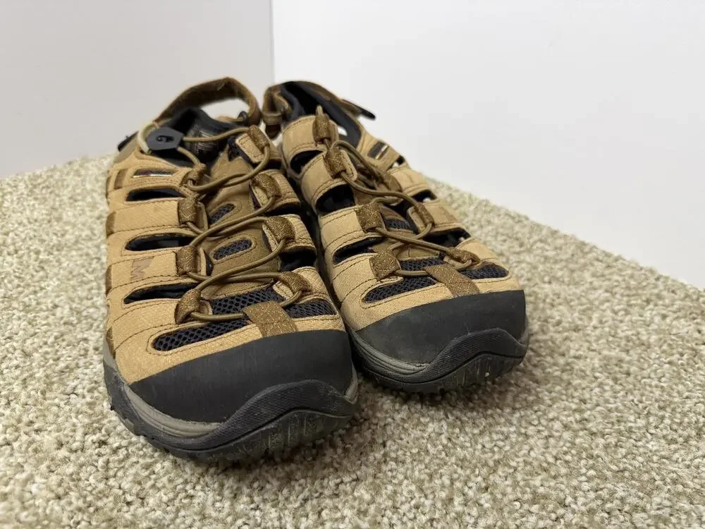 Merrell Kangaroo Sandals Mens Size 10 Brown Continuum Vibram Trail Slip-On